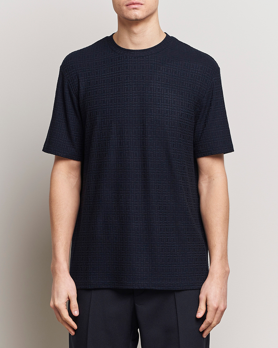 Homme | Quiet Luxury | Giorgio Armani | Short Sleeve Cashmere Stretch T-Shirt Navy