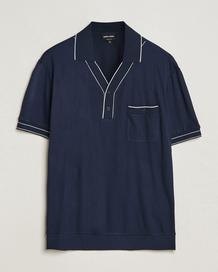 Homme | Polos | Giorgio Armani | Short Sleeve Riviera Polo Navy