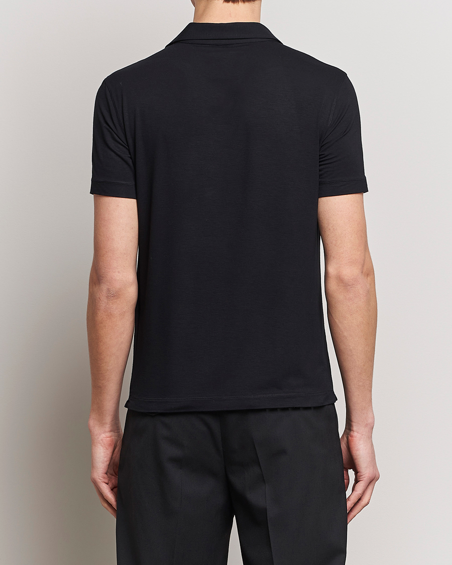 Homme | Polos | Giorgio Armani | Short Sleeve Stretch Polo Black