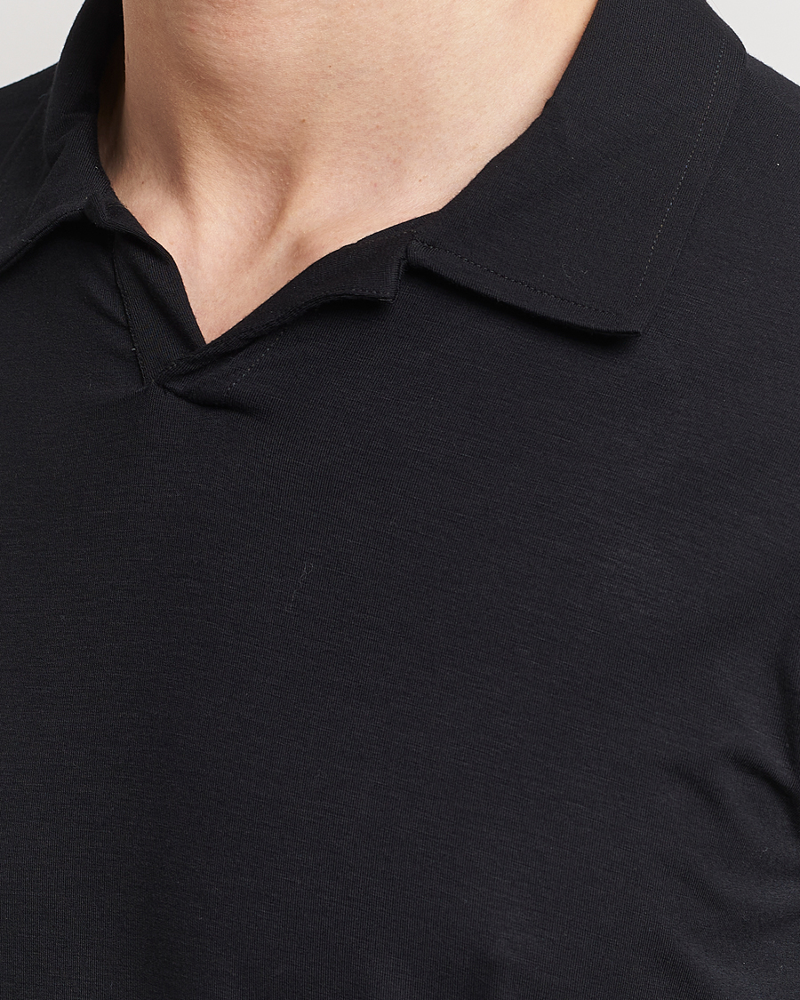 Homme | Polos | Giorgio Armani | Short Sleeve Stretch Polo Black