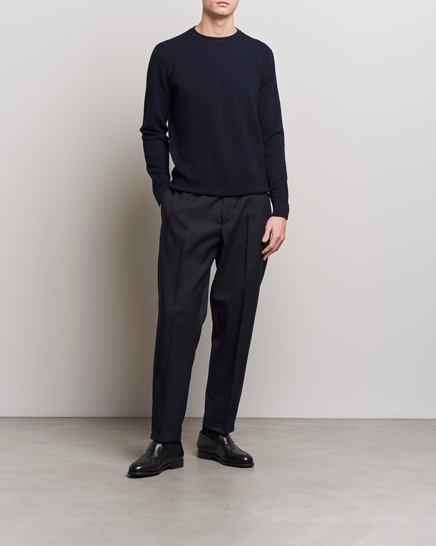 Homme | Pulls Et Tricots | Giorgio Armani | Wool Chevron Pullover Navy