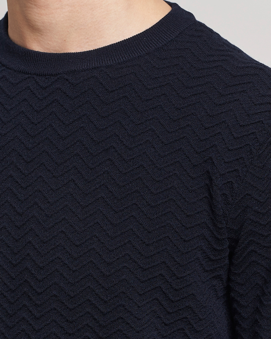 Homme | Pulls Et Tricots | Giorgio Armani | Wool Chevron Pullover Navy