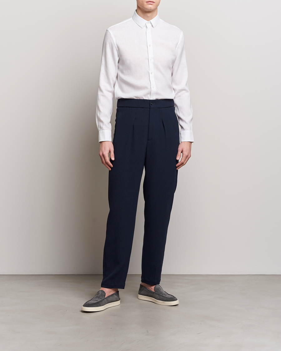 Homme | Chemises | Giorgio Armani | Slim Fit Linen Shirt White