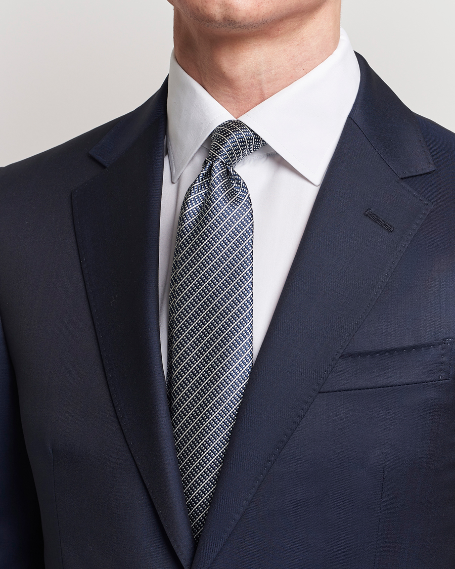 Homme | Cravates | Giorgio Armani | Jacquard Silk Tie Navy