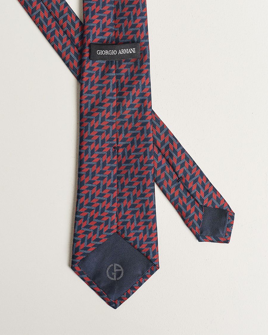 Homme | Giorgio Armani Printed Silk Tie Navy/Red | Giorgio Armani | Printed Silk Tie Navy/Red