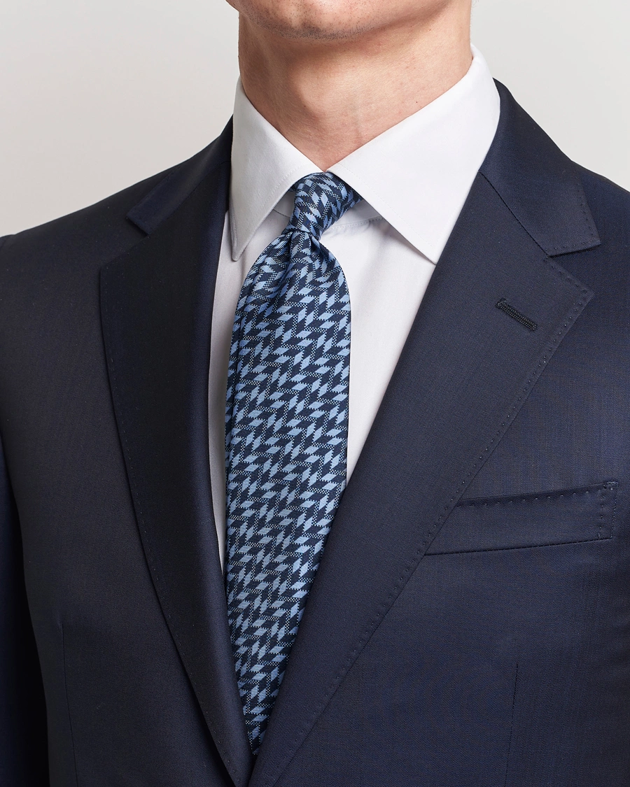 Homme |  | Giorgio Armani | Printed Silk Tie  Navy Blue