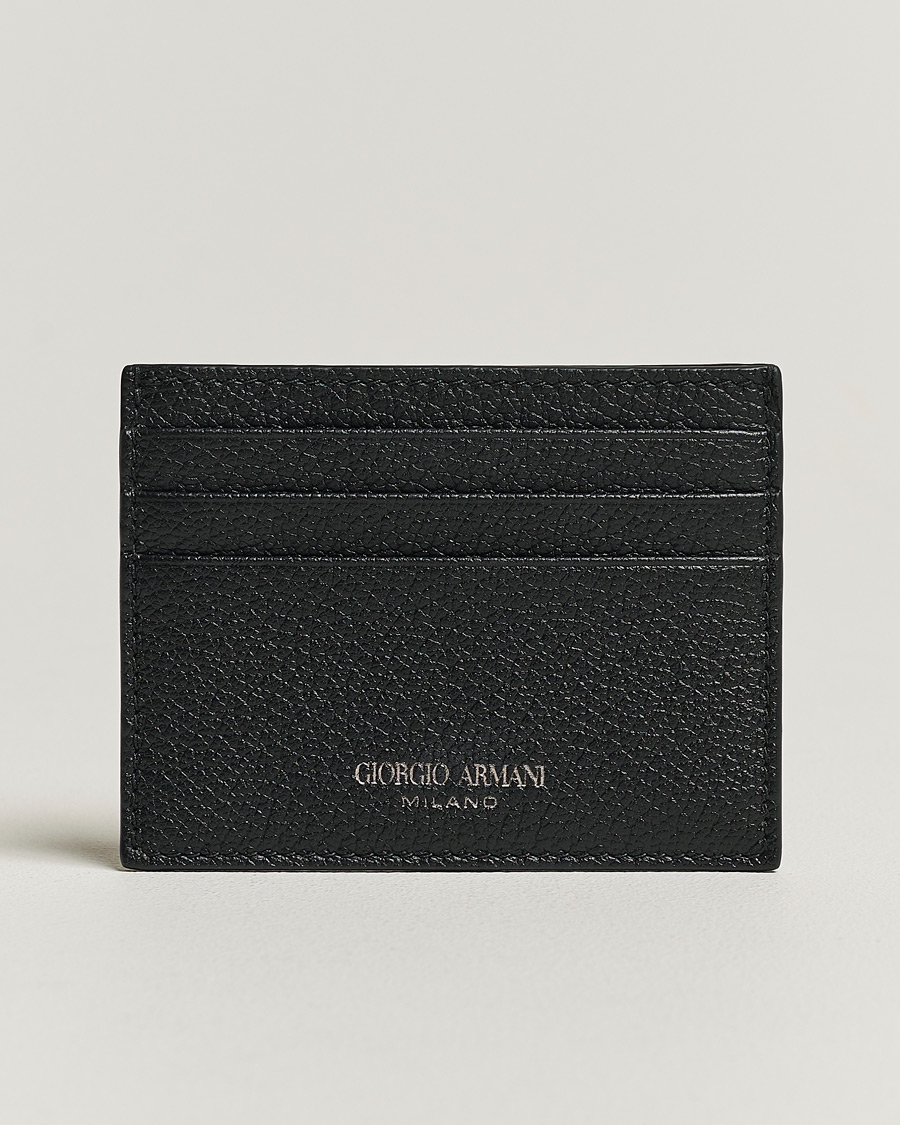 Homme | Giorgio Armani Grain Leather Card Holder Black Calf | Giorgio Armani | Grain Leather Card Holder Black Calf