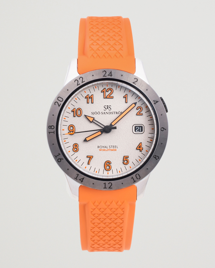 Homme | Sjöö Sandström Royal Steel Worldtimer 41mm Annual Edition Orange | Sjöö Sandström | Royal Steel Worldtimer 41mm Annual Edition Orange
