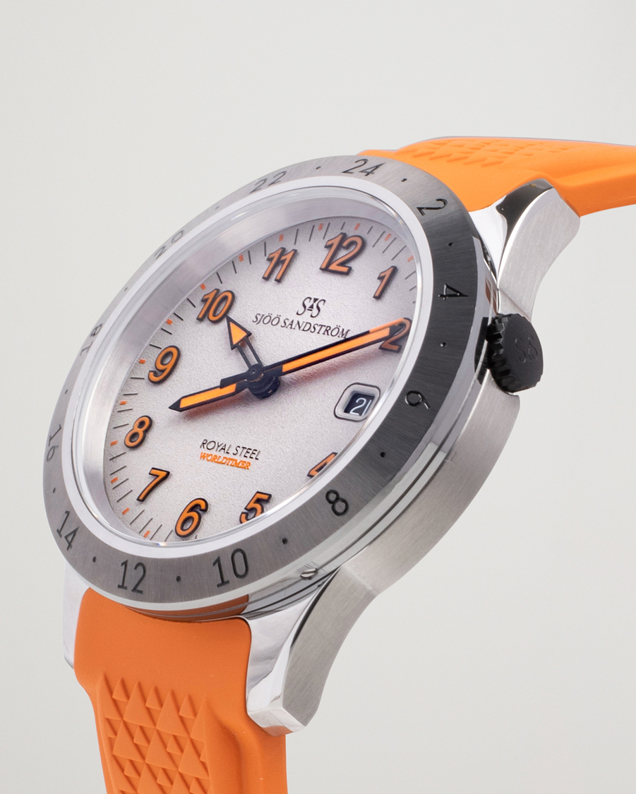Homme | Sjöö Sandström Royal Steel Worldtimer 41mm Annual Edition Orange | Sjöö Sandström | Royal Steel Worldtimer 41mm Annual Edition Orange