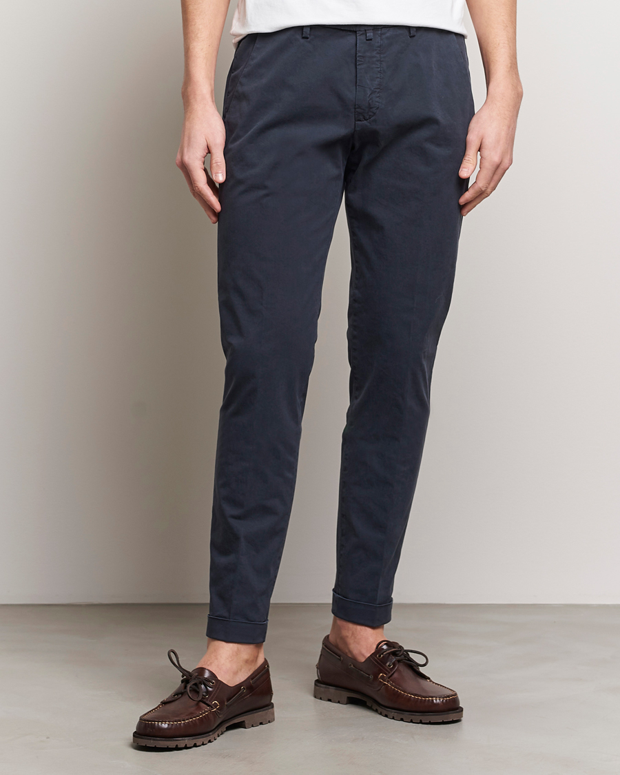 Homme | Pantalons | Briglia 1949 | Slim Fit Cotton Stretch Chinos Navy