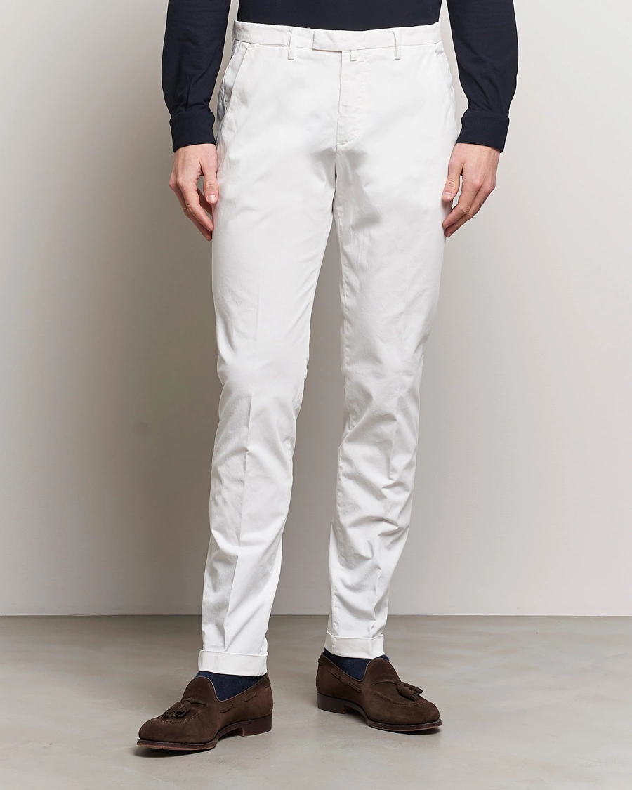 Homme | Sections | Briglia 1949 | Slim Fit Cotton Stretch Chinos White