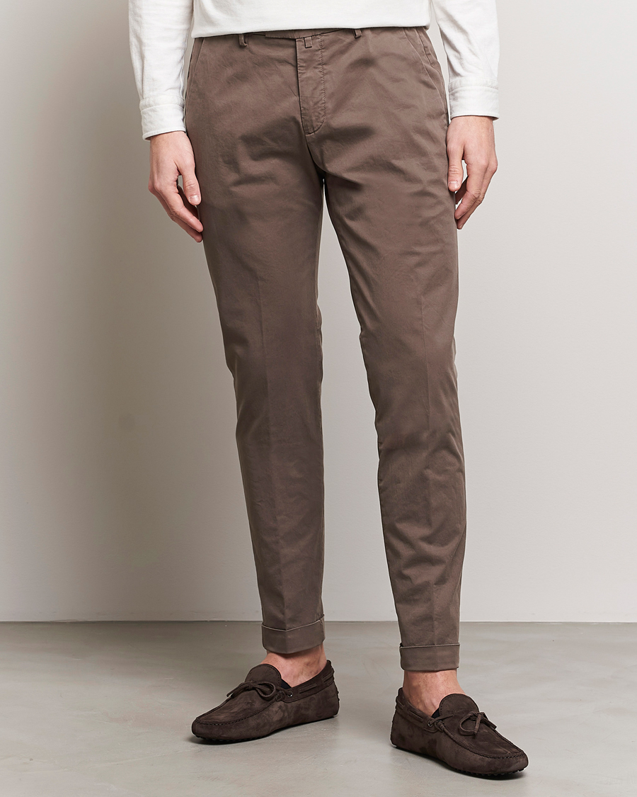 Homme | Sections | Briglia 1949 | Slim Fit Cotton Stretch Chinos Brown
