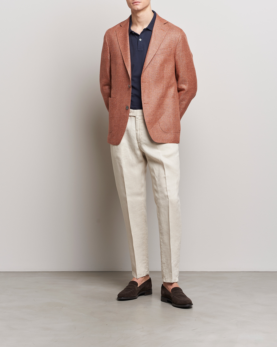 Homme | Pantalons | Briglia 1949 | Pleated Linen Trousers Beige