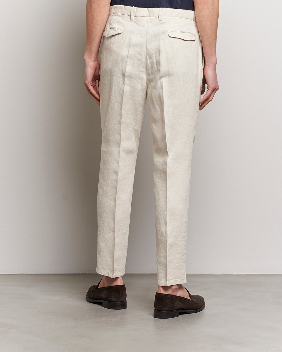 Homme | Pantalons | Briglia 1949 | Pleated Linen Trousers Beige