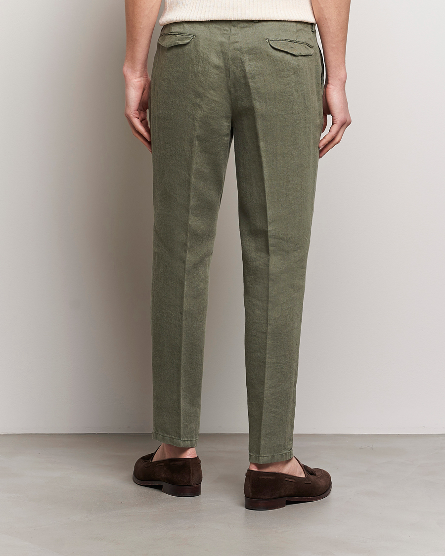 Homme | Pantalons | Briglia 1949 | Pleated Linen Trousers Olive