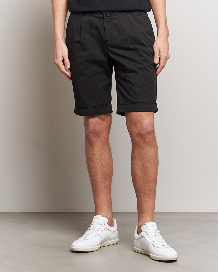 Homme | Shorts Chinos | Briglia 1949 | Pleated Cotton Shorts Black