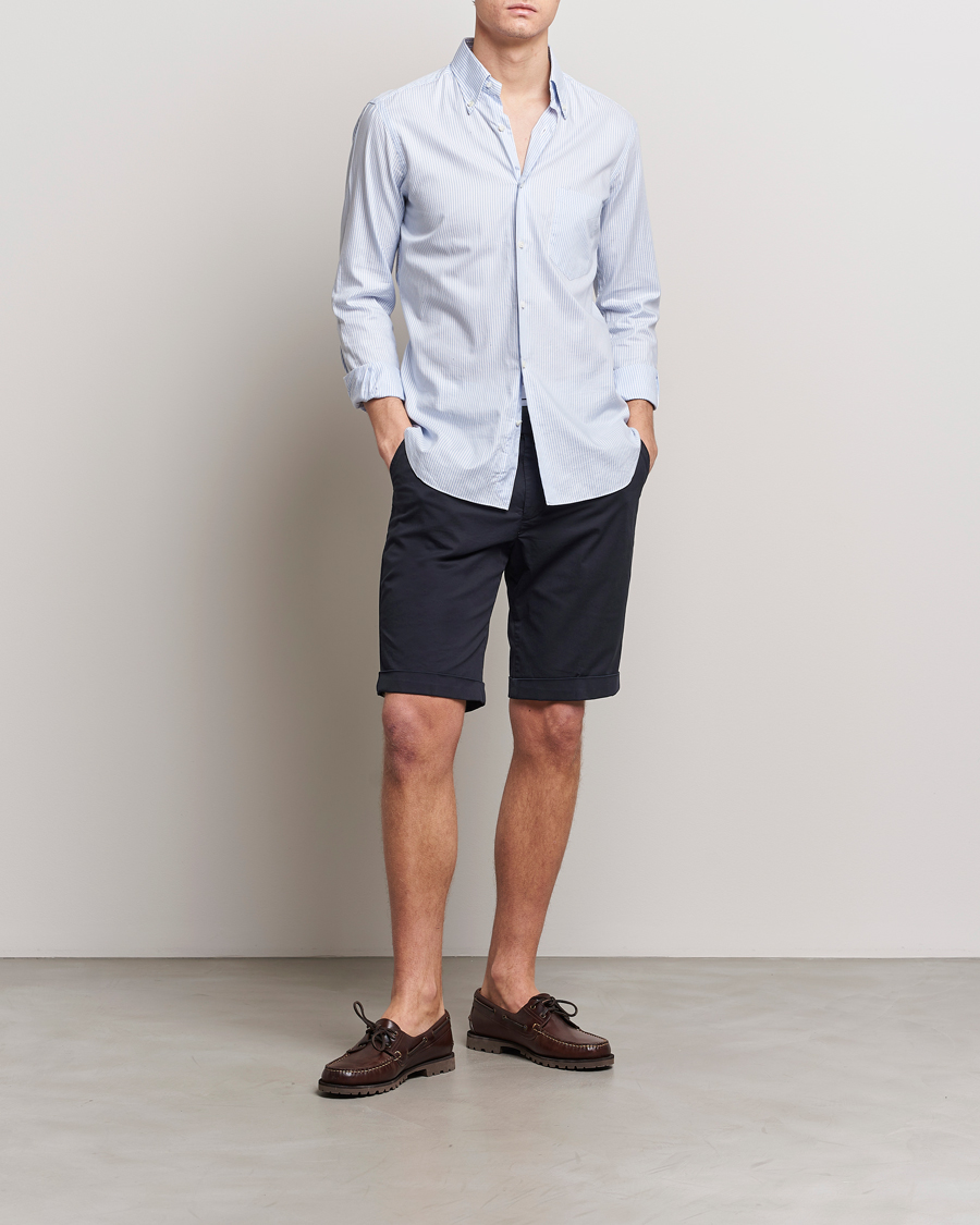 Homme | Shorts | Briglia 1949 | Pleated Cotton Shorts Navy