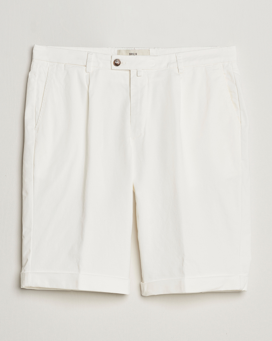 Homme | Shorts | Briglia 1949 | Pleated Cotton Shorts White