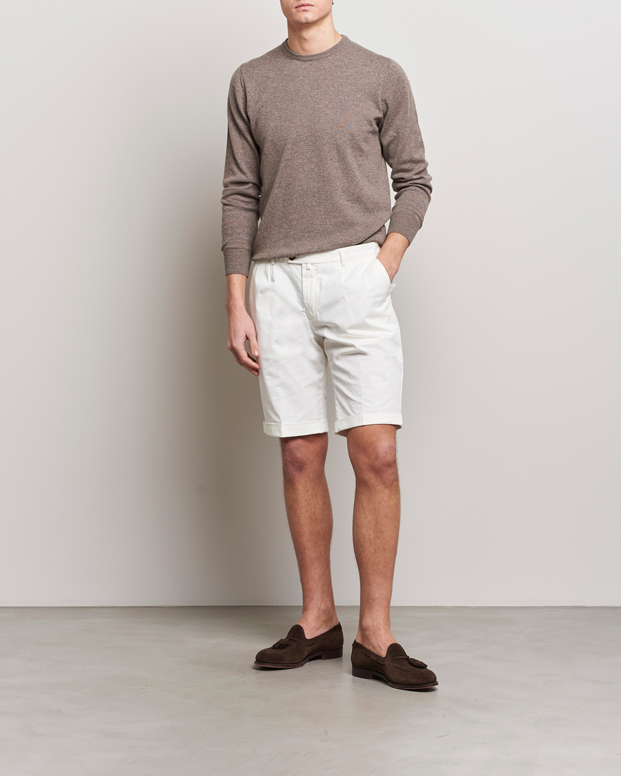Homme | Shorts | Briglia 1949 | Pleated Cotton Shorts White