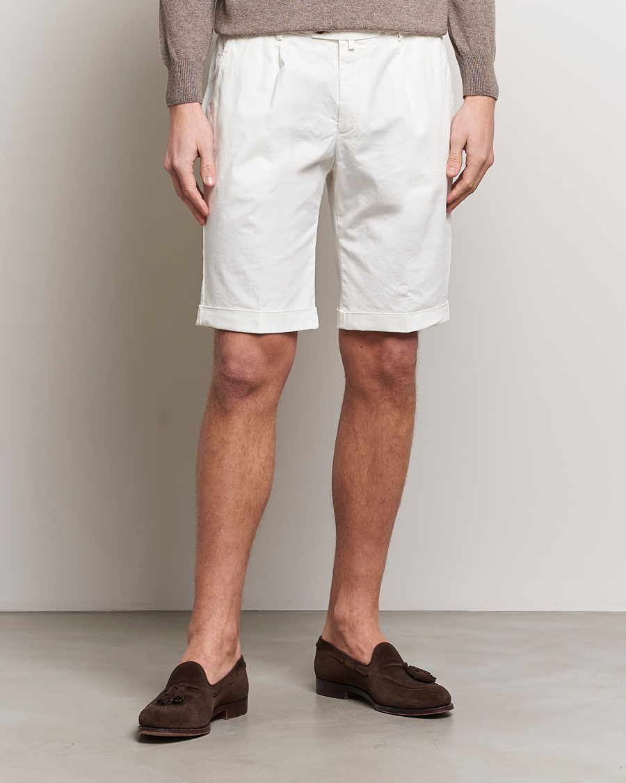 Homme | Shorts Chinos | Briglia 1949 | Pleated Cotton Shorts White