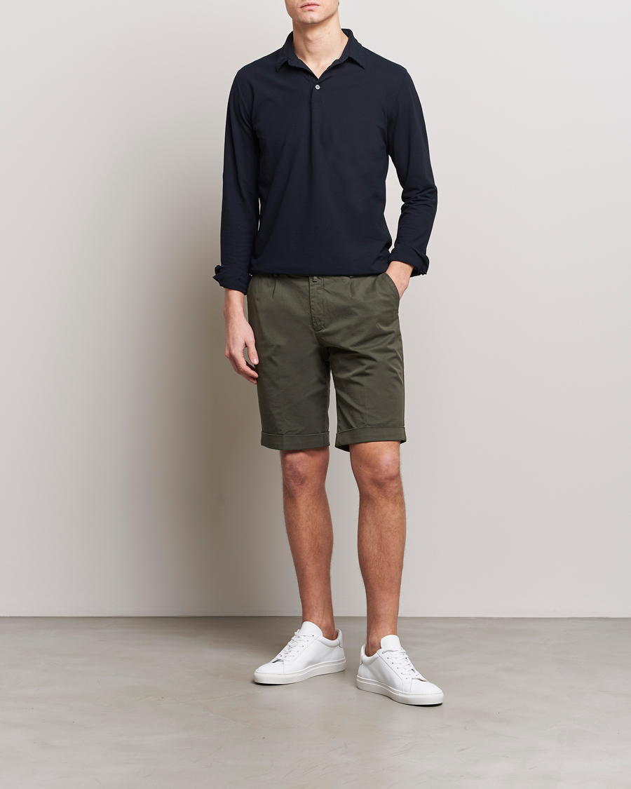 Homme | Shorts | Briglia 1949 | Pleated Cotton Shorts Olive