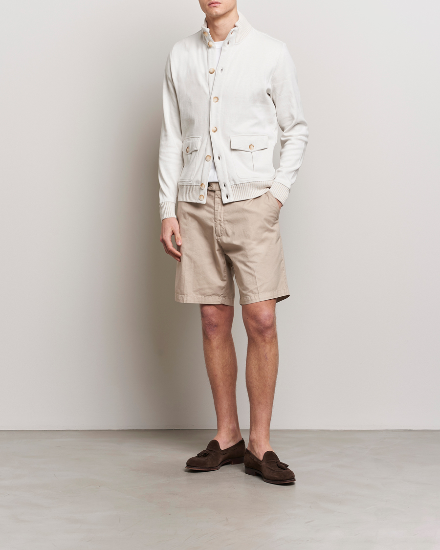 Homme | Shorts | Briglia 1949 | Easy Fit Cotton Shorts Beige