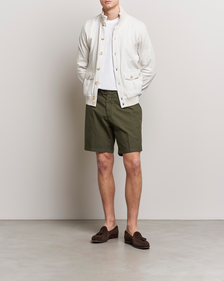 Homme | Shorts | Briglia 1949 | Easy Fit Cotton Shorts Olive