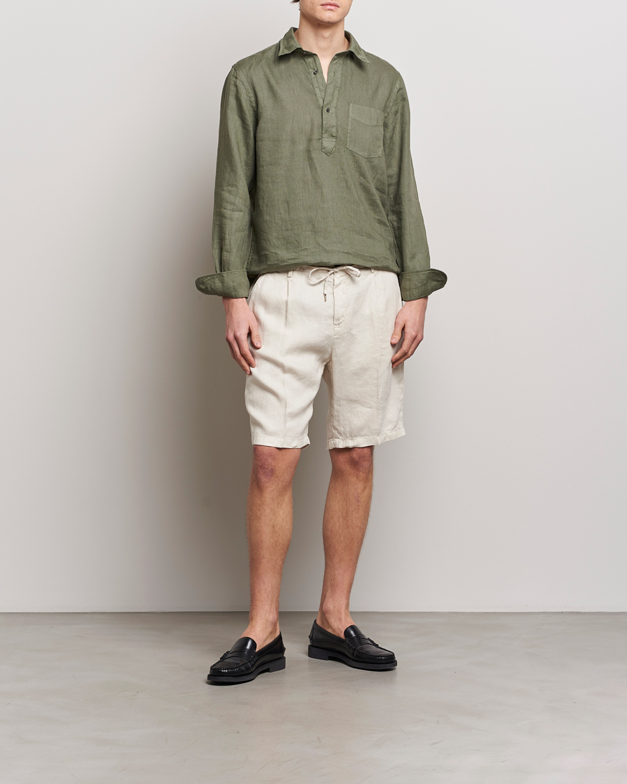 Homme | Shorts | Briglia 1949 | Easy Fit Linen Shorts Off White