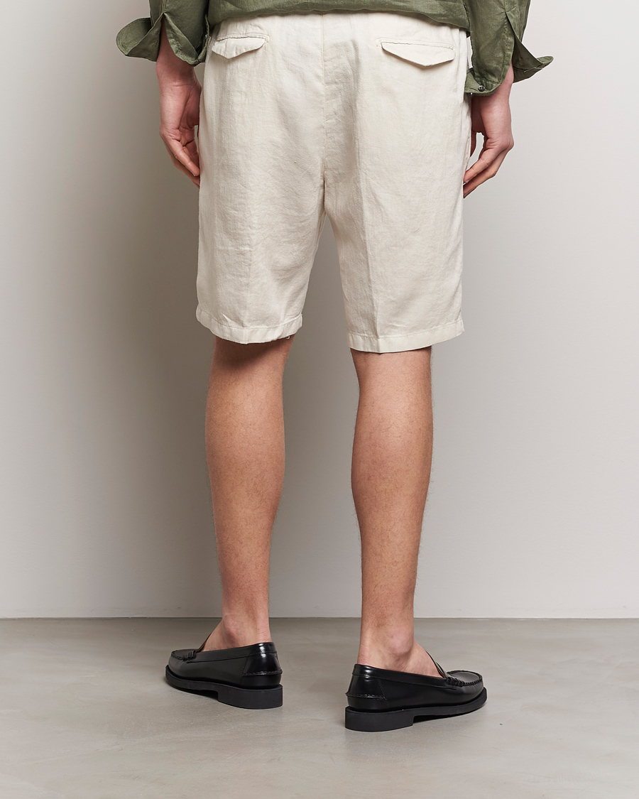 Homme | Shorts | Briglia 1949 | Easy Fit Linen Shorts Off White