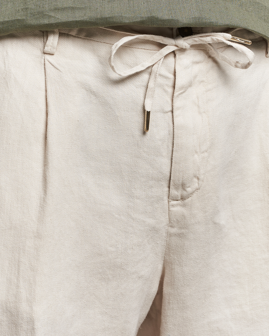 Homme | Shorts | Briglia 1949 | Easy Fit Linen Shorts Off White