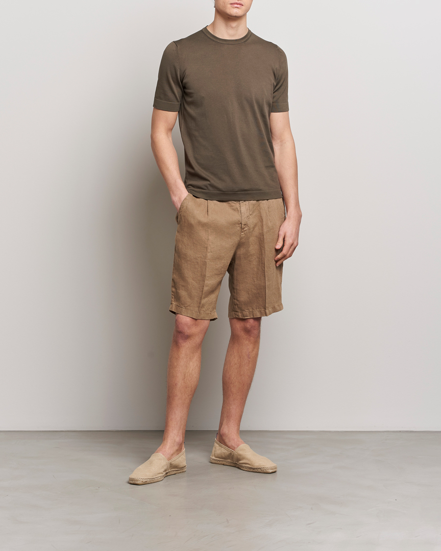 Homme | Shorts | Briglia 1949 | Easy Fit Linen Shorts Beige