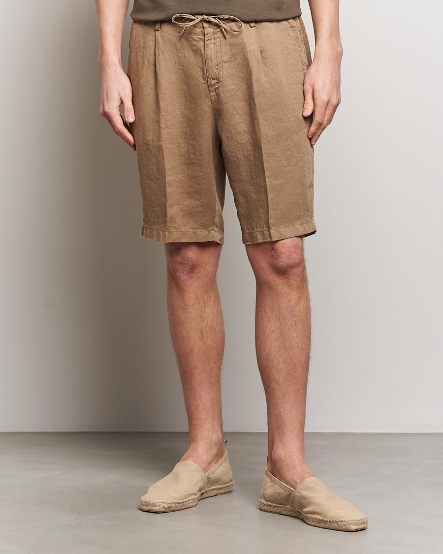 Homme | Shorts | Briglia 1949 | Easy Fit Linen Shorts Beige