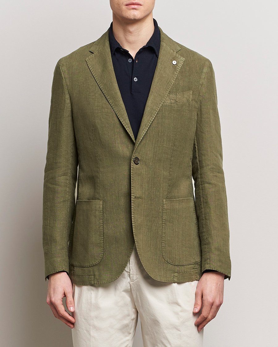 Homme | Blazers | L.B.M. 1911 | Jack Regular Fit Linen Blazer Olive