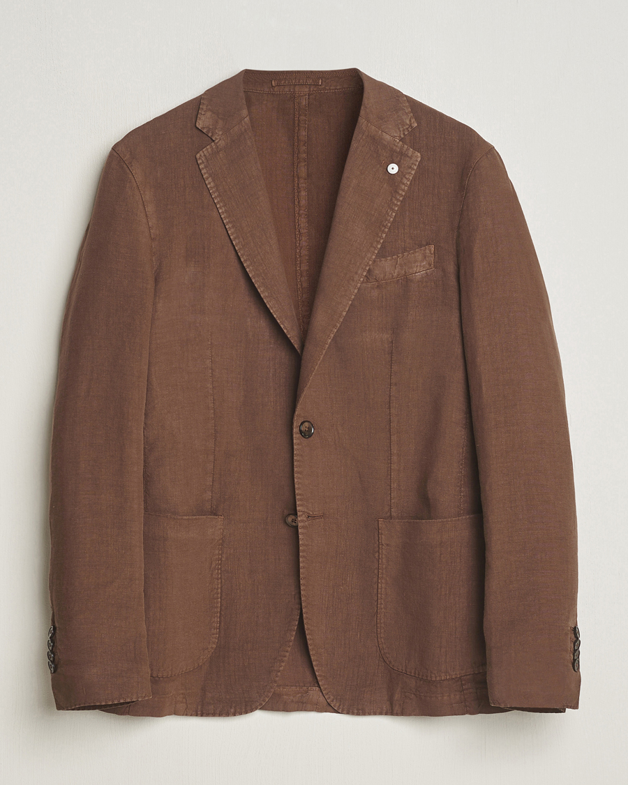 Homme | Blazers | L.B.M. 1911 | Jack Regular Fit Linen Blazer Brown