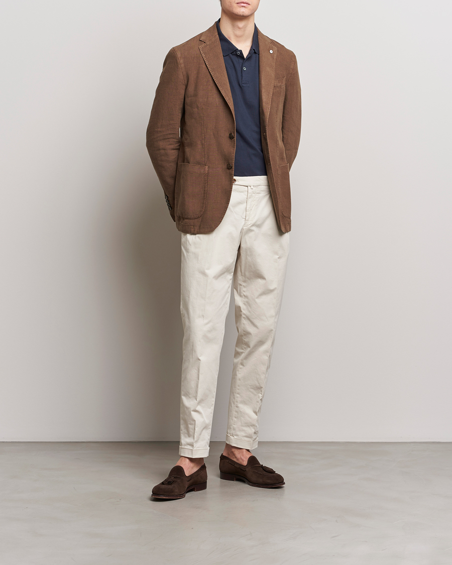 Homme | Blazers | L.B.M. 1911 | Jack Regular Fit Linen Blazer Brown