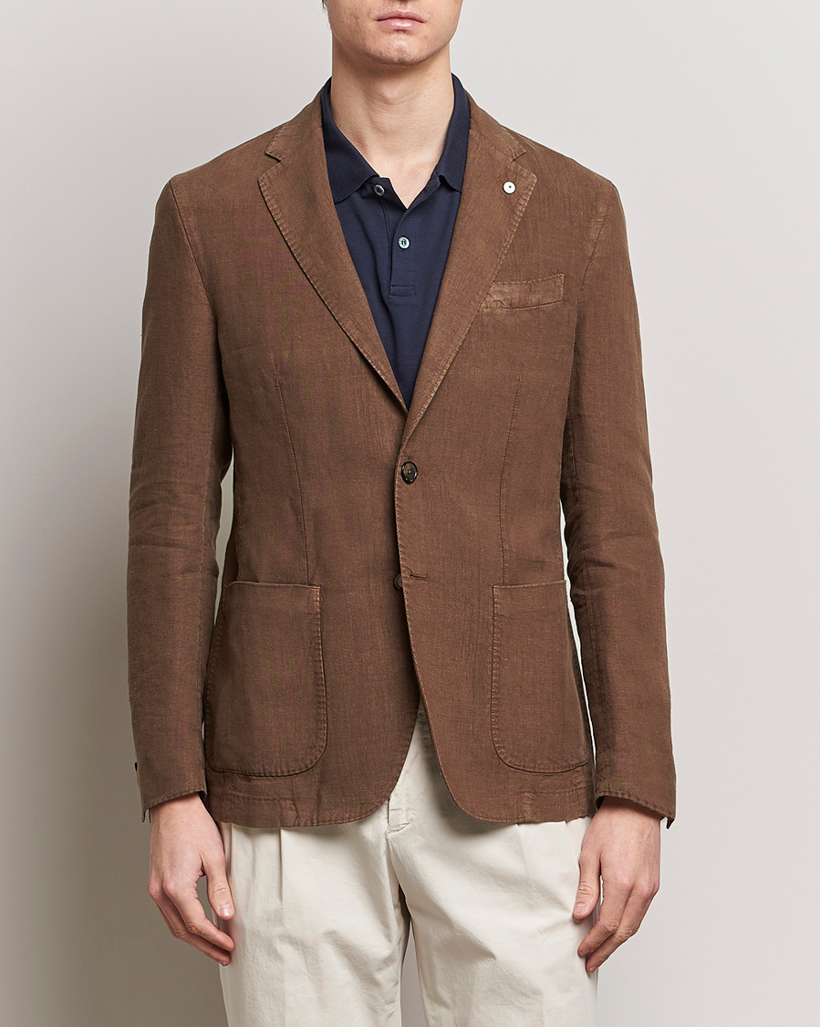 Homme | Blazers | L.B.M. 1911 | Jack Regular Fit Linen Blazer Brown