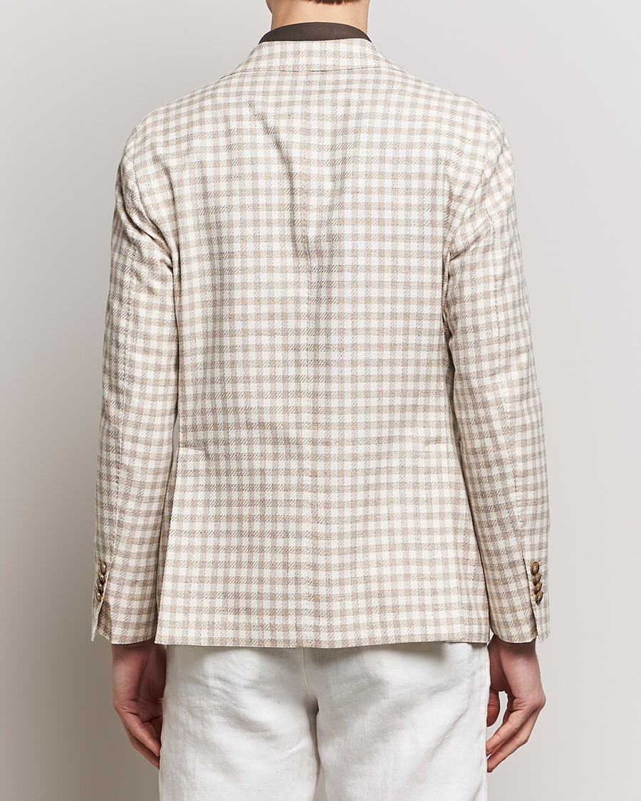 Homme | Blazers | L.B.M. 1911 | Checked Cotton Peak Lapel Blazer Beige