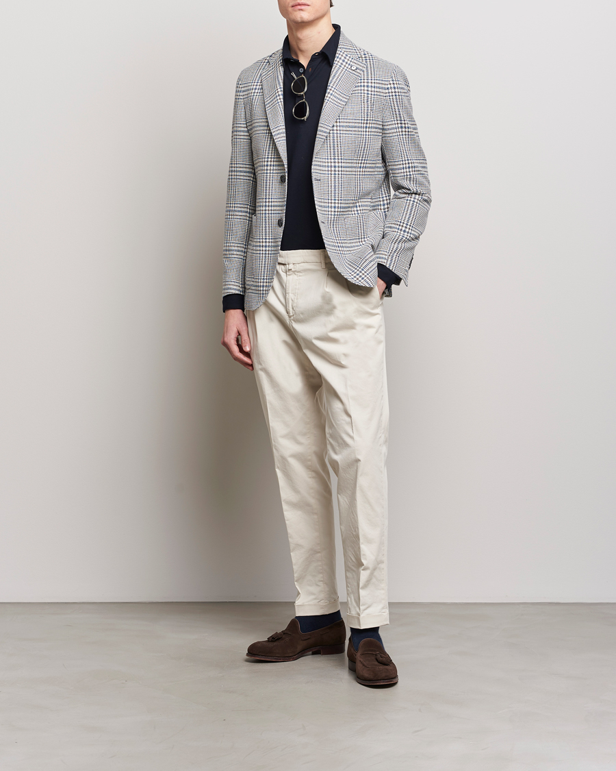 Homme | Blazers | L.B.M. 1911 | Checked Cotton Blazer Navy/Brown
