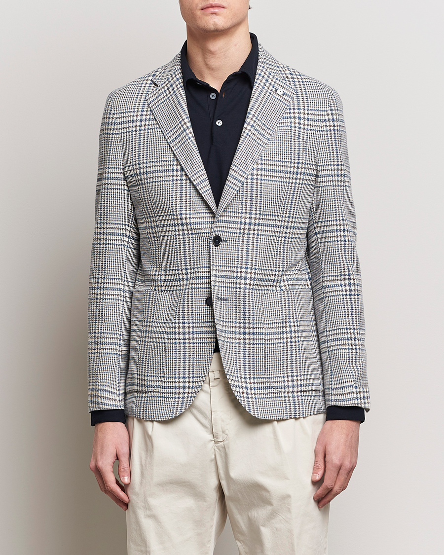 Homme | Blazers | L.B.M. 1911 | Checked Cotton Blazer Navy/Brown