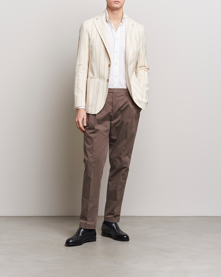 Homme | Blazers | L.B.M. 1911 | Striped Cotton Blazer Beige
