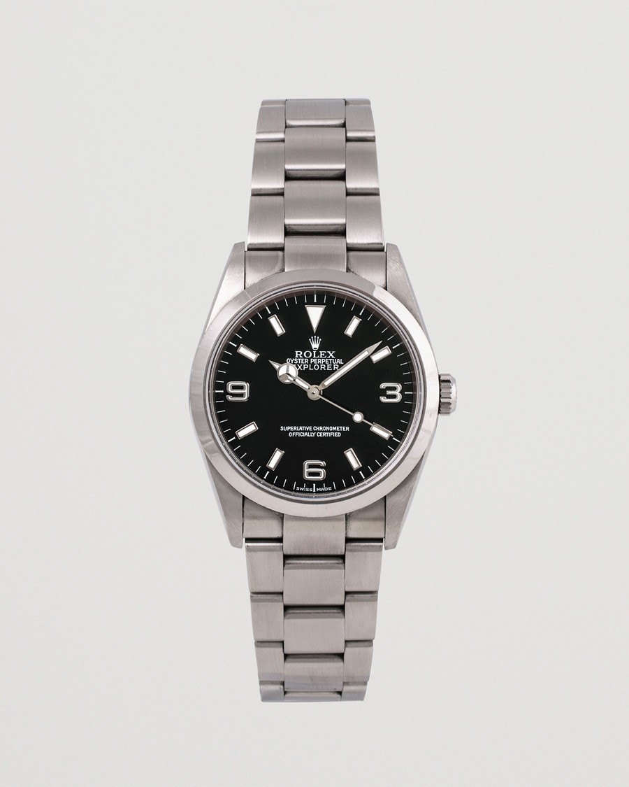 Homme | Rolex Pre-Owned Explorer 114270 Steel Black Silver | Rolex Pre-Owned | Explorer 114270 Steel Black Silver