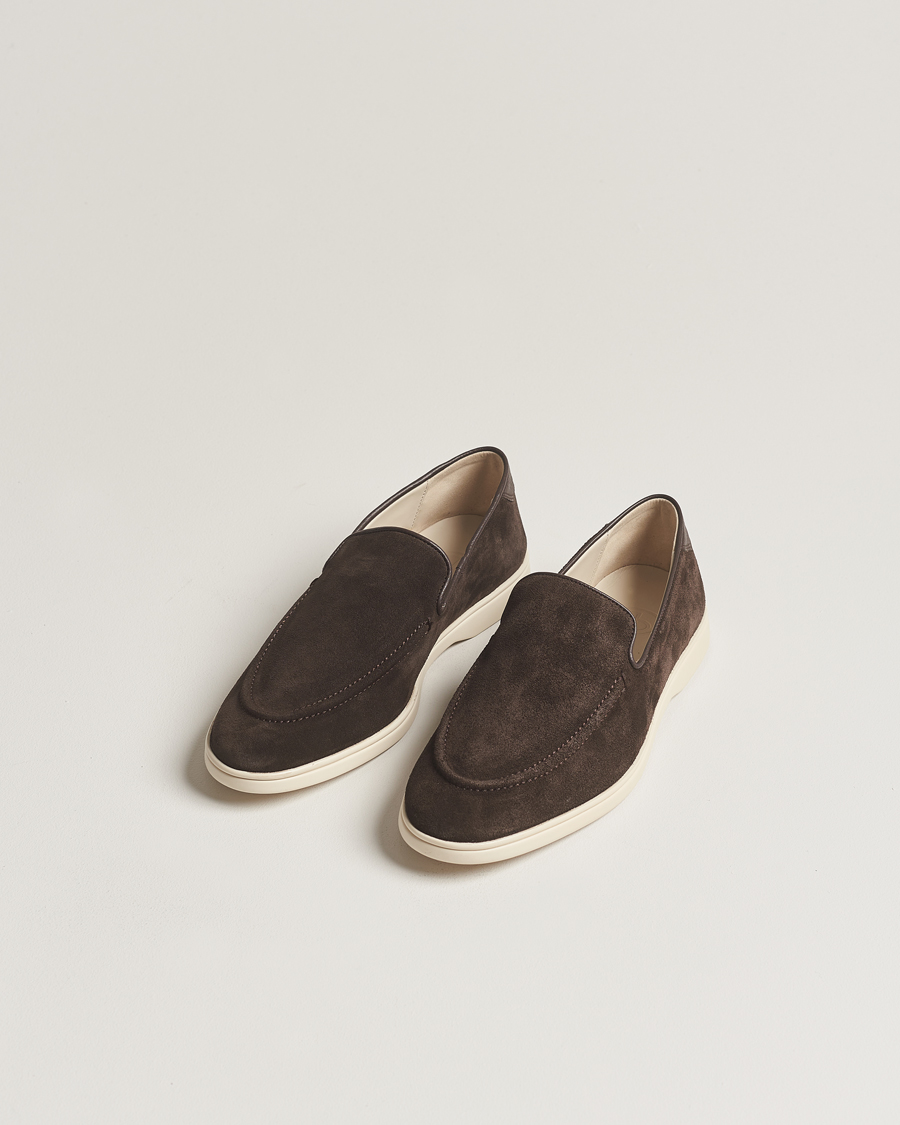 Homme | Chaussures En Daim | CQP | Debonair Suede Loafers Chocolate