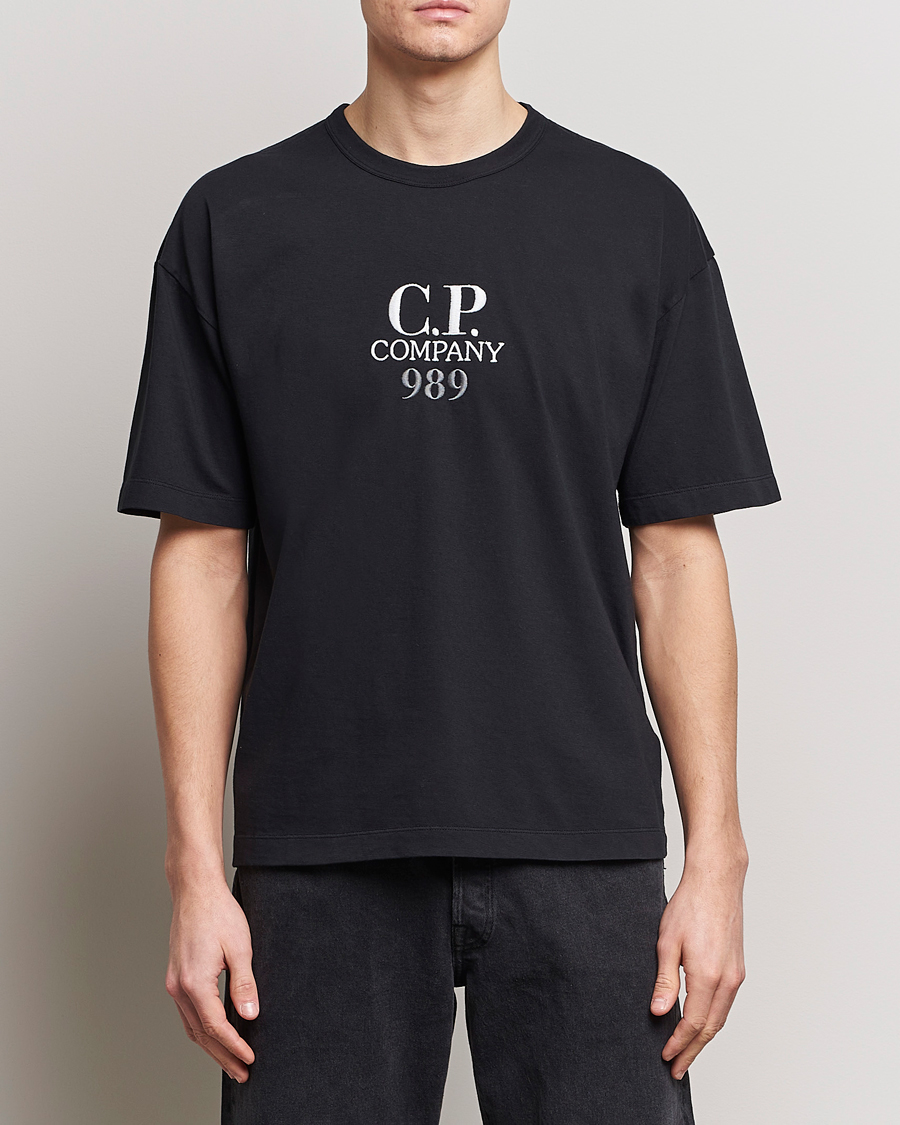 Homme |  | C.P. Company | Brushed Cotton Embroidery Logo T-Shirt Black