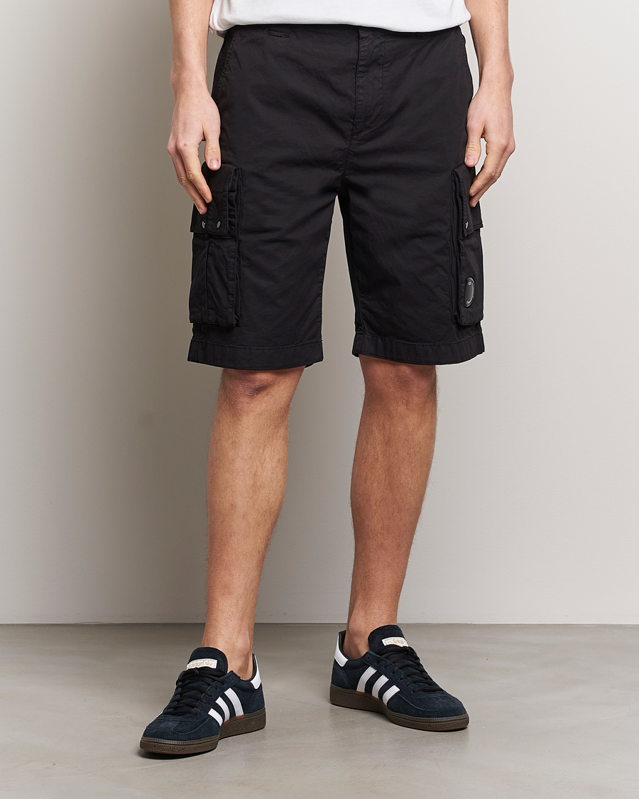 Homme | Shorts | C.P. Company | Twill Stretch Cargo Shorts Black