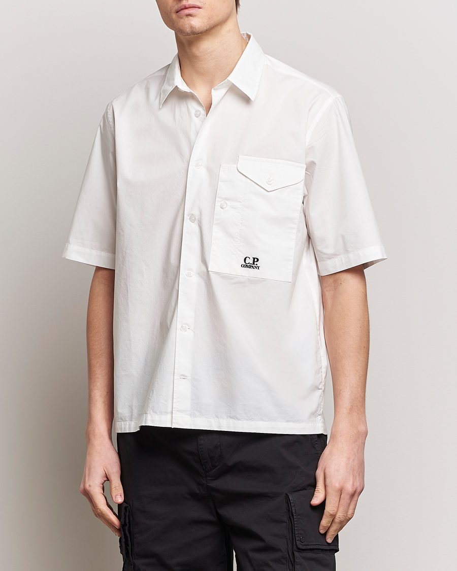 Homme | Chemises À Manches Courtes | C.P. Company | Short Sleeve Popline Shirt White