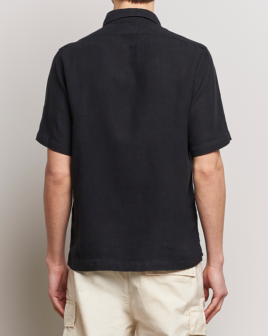Homme | Chemises | C.P. Company | Short Sleeve Linen Shirt Black