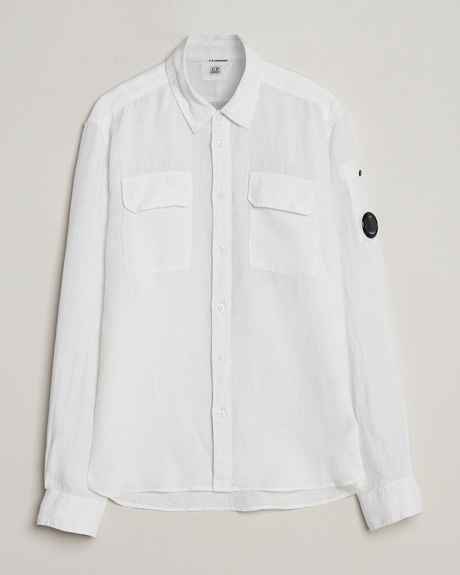 Homme | Chemises | C.P. Company | Long Sleeve Linen Shirt White