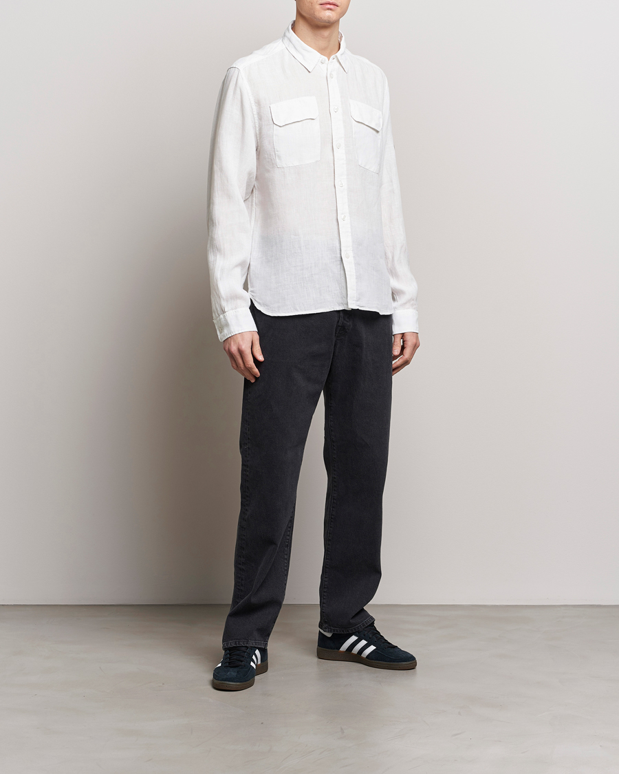 Homme | Chemises | C.P. Company | Long Sleeve Linen Shirt White