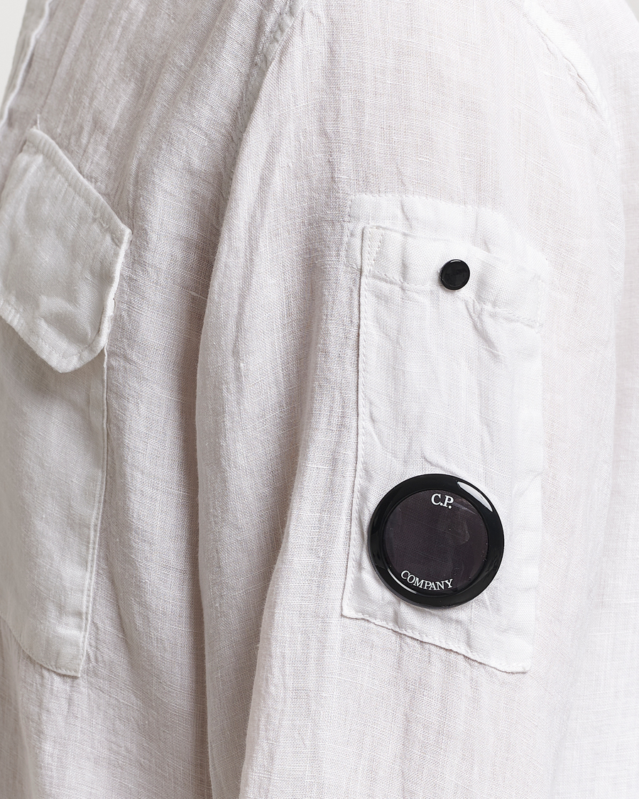 Homme | Chemises | C.P. Company | Long Sleeve Linen Shirt White