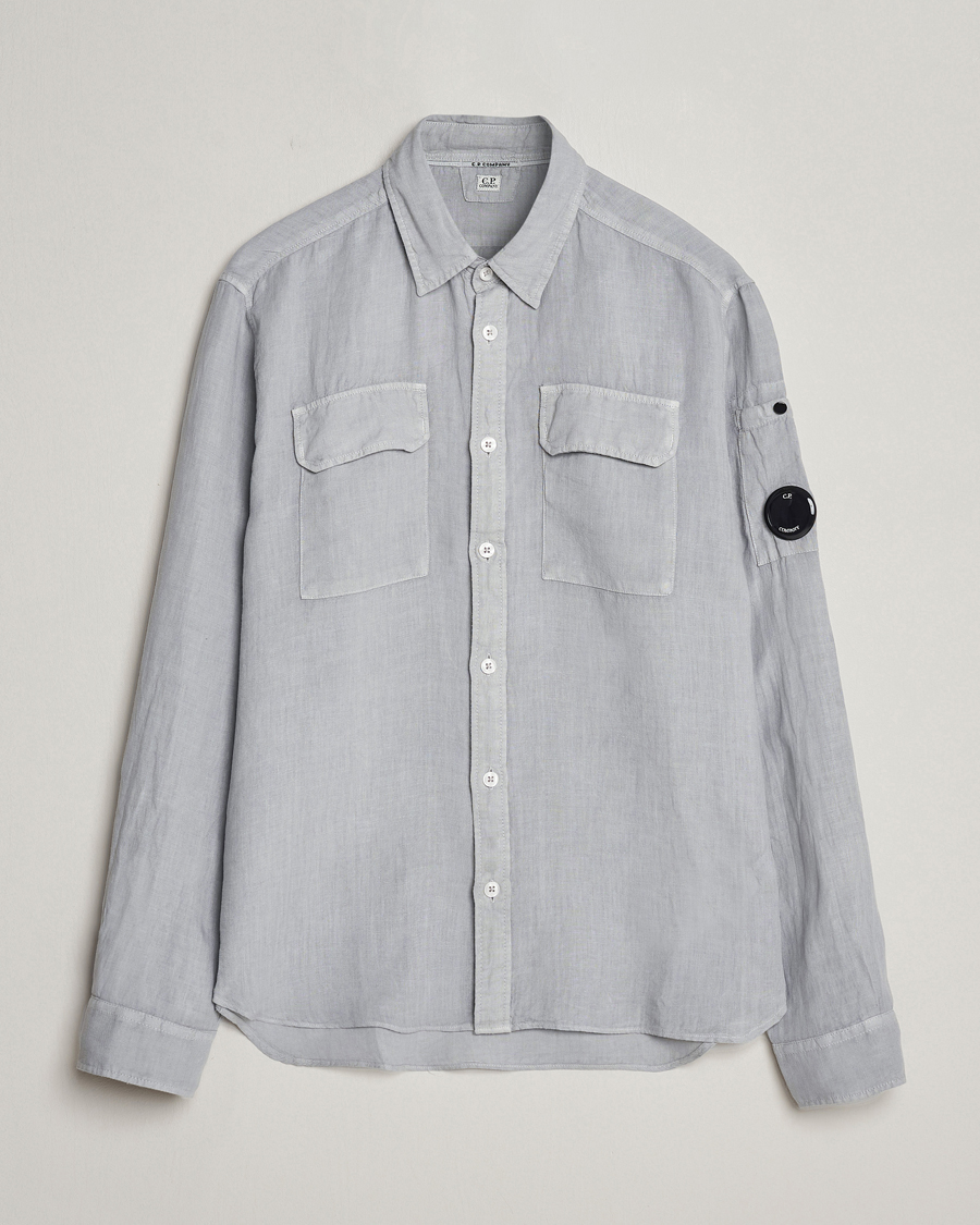 Homme | Chemises | C.P. Company | Long Sleeve Linen Shirt Grey